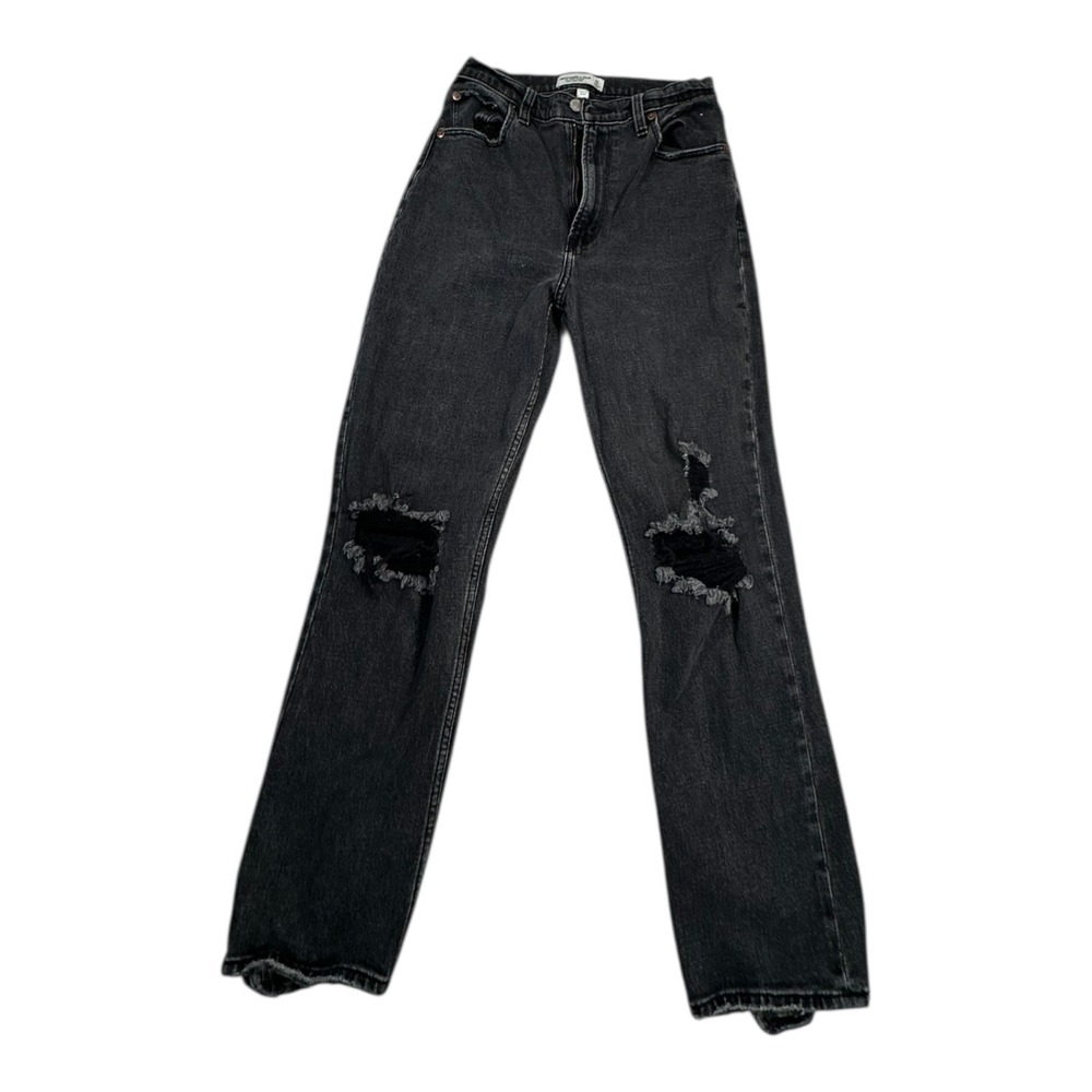 Abercrombie Fitch Curve Love Ankle Straight Ultra‎ High Rise Jeans Black Size 27